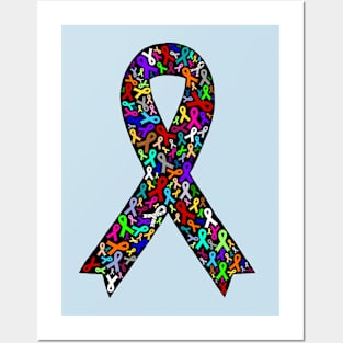 Awareness ribbon filled with awareness ribbons Posters and Art